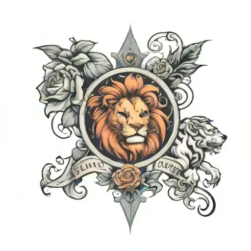 Rose And Lion And Castle