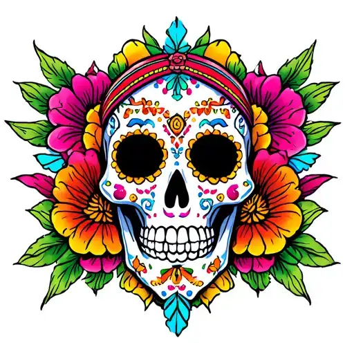 Colorful Mexican Skull