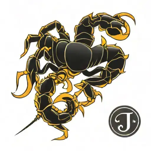 Scorpion Zodiac Sign With Initial J