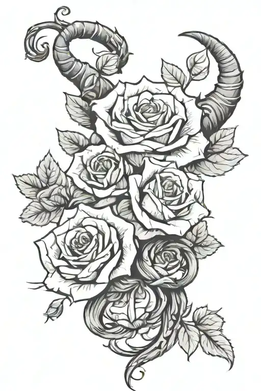 Rose Wrapped Tightly Curled Horns Must Look Like They