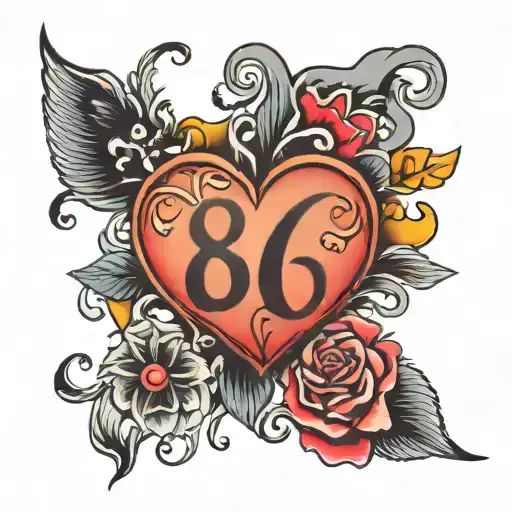 Number 8 Love Heart And Breathe Symbol