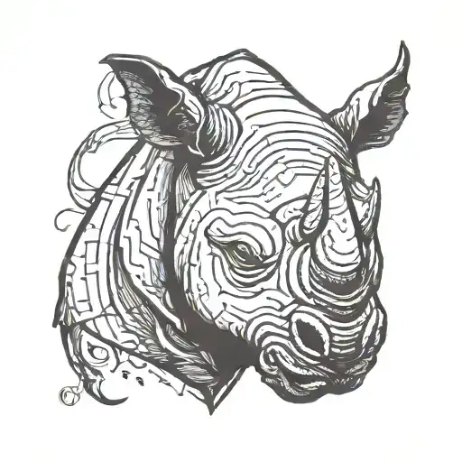 Black Rhino With Semi Colon And The Letter G
