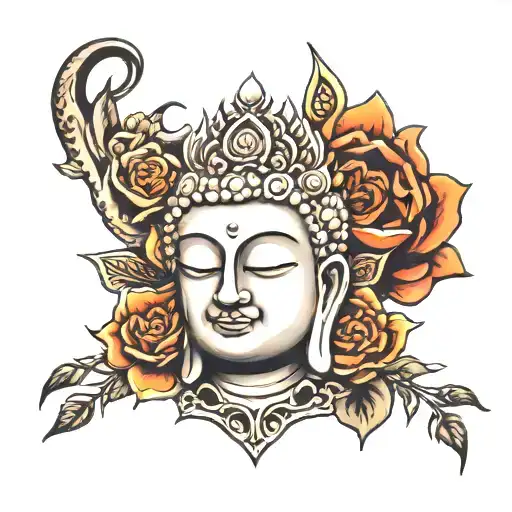 Buddha Rose Cross Flame Crown