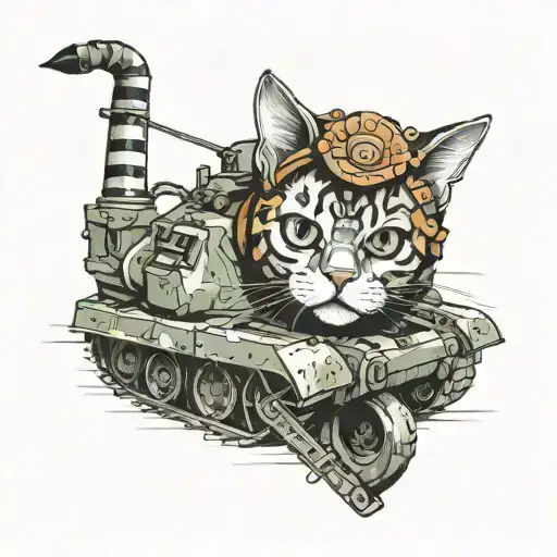 Sexy Cat With Wip On War Tank