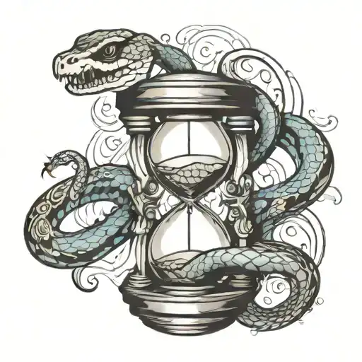 Hour Glass With A Snake Wrapped Round