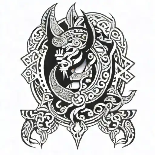 Filipino Tribal Design Incorporating Elements Strength