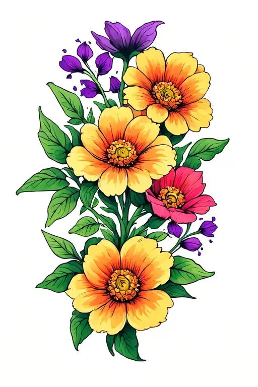 Traditional With Flowers Symbolizing Growth Strength Family Spirituality