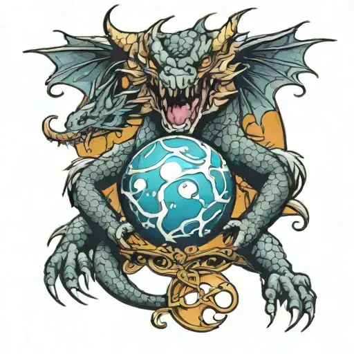 Dragon Holding Orb