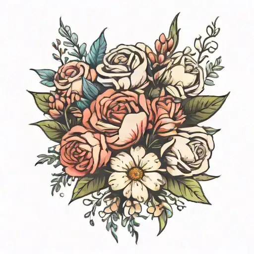 Birth Flower Bouquet Tied