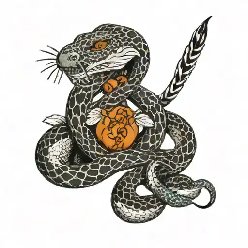 Snake Protecting A Rabbit