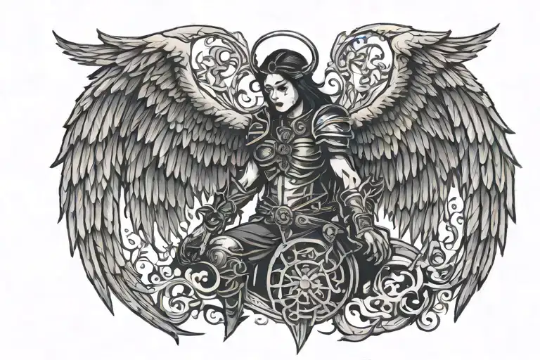 Valkyre Going To Battle Death Angel Wings