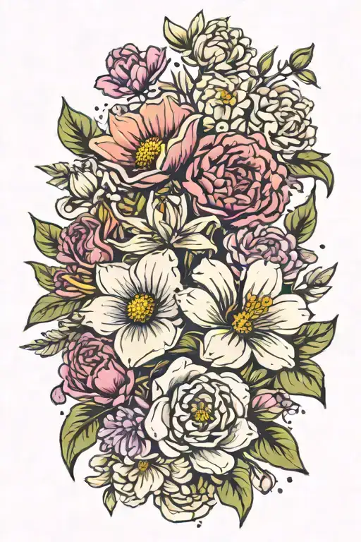 Birth Flower Bouquet May Feb July Sept Nov April Birth Flower