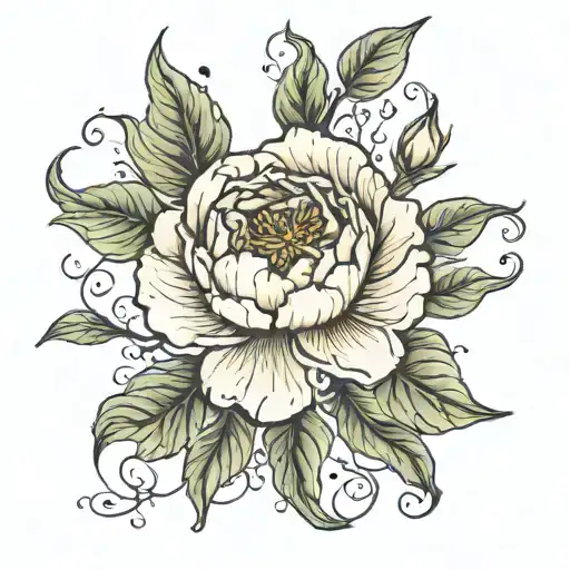 Peony Flower Single Vine Of Morning Glory