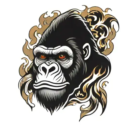 Gorilla In Fire