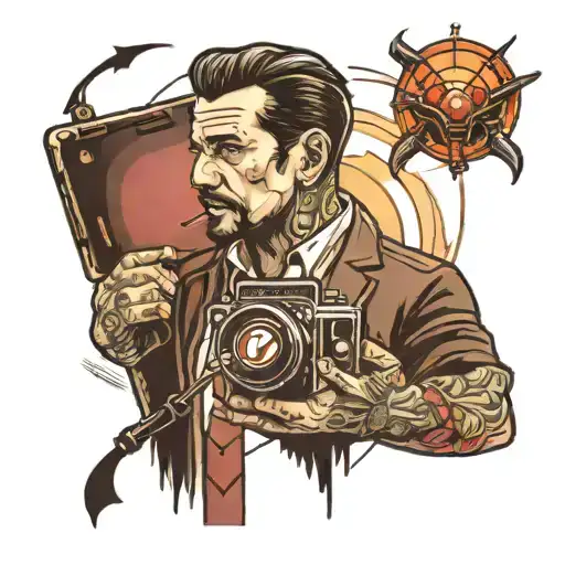 Iconic Movies Tattoo With Black