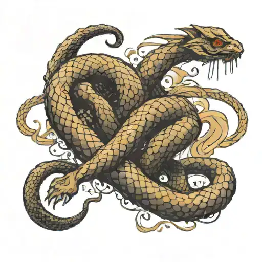 Women Tail Gloomy Movement Horor Creature Chimera Myth Creepypasta Snake Tong