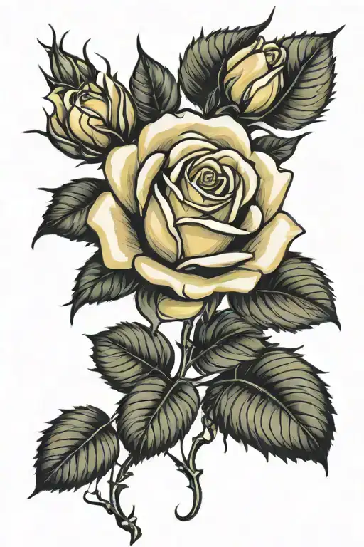 Simple Single Small Yellow Rose