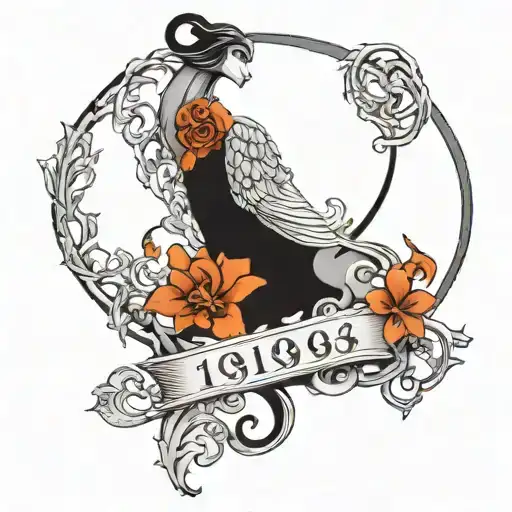 1999 Written Vertically Interrwined Black Grey