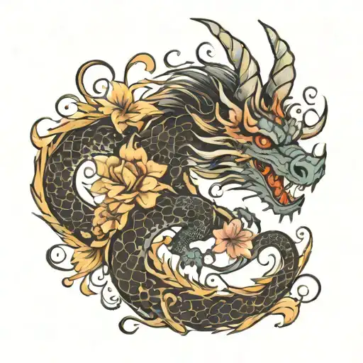 Dragon Floral Ornamental