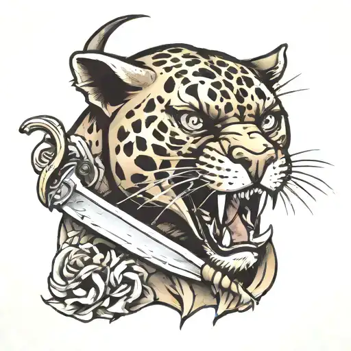 Panther With Dagger In Mouth