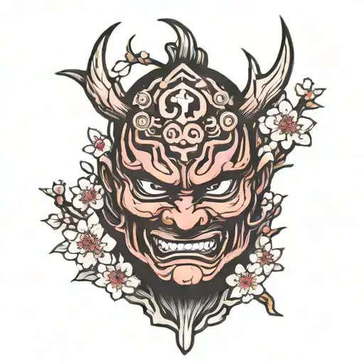 Ninja Cherry Blossom Tree Oni Mask