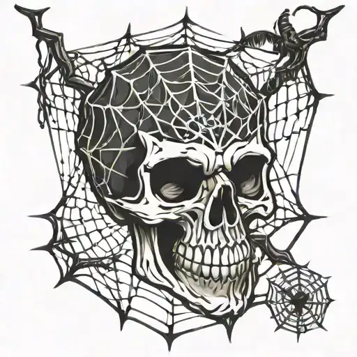 Skull In A Spider Web