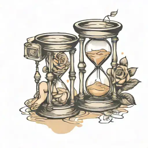 Hourglass And Feet Of A Baby