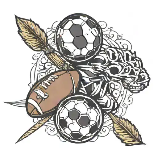 Football And Whistle Intertwined