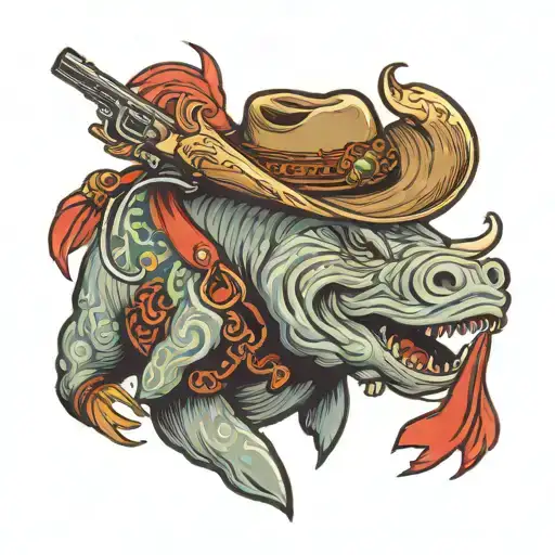 Gunslingin Manatee Cowboy