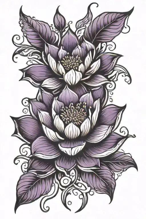 Lotus Flower Purple Black