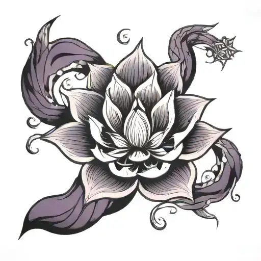 Dark Purple And Black Lotus Mtg