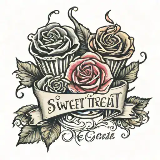 A Dainty Tattoo Saying Sweet Treat