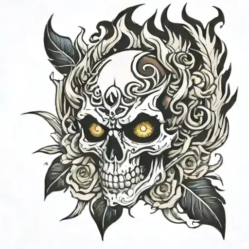 Burning Eyes Of Skull