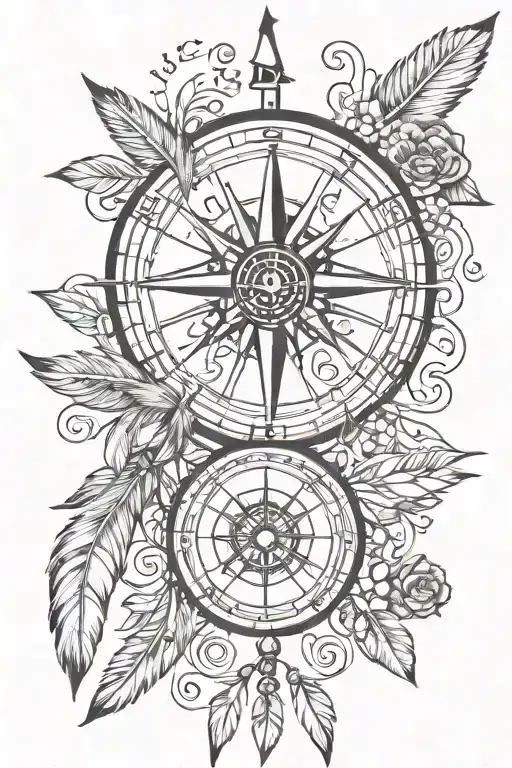 Compass And Dream Catcher With The Phrase Aut Viam Inveniam Aut Faciam