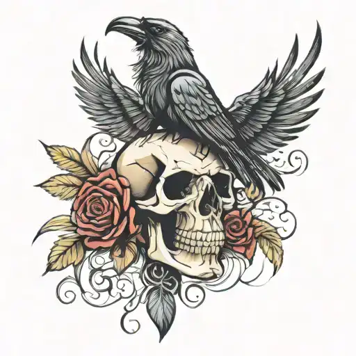 Skull Death Ravens