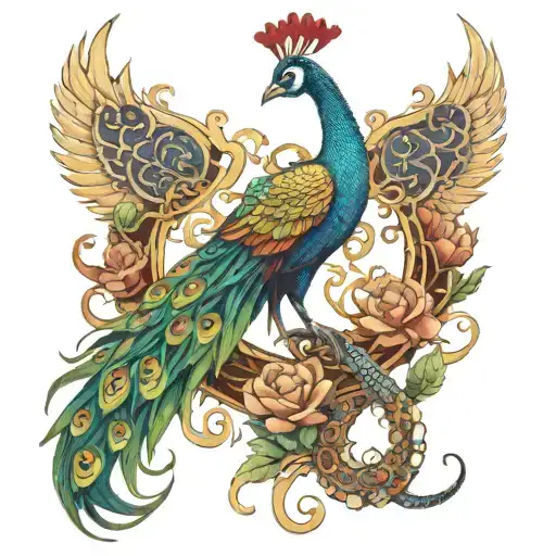 Peacock And Dragon