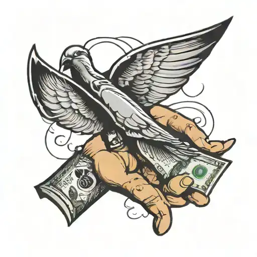A Hand Holding Flying Wing Money