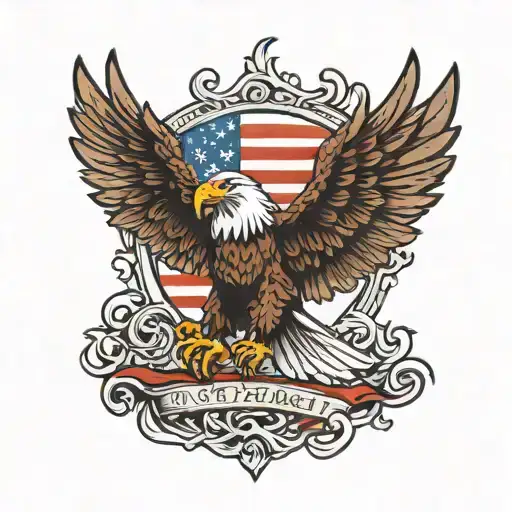 Eagle And American Flag