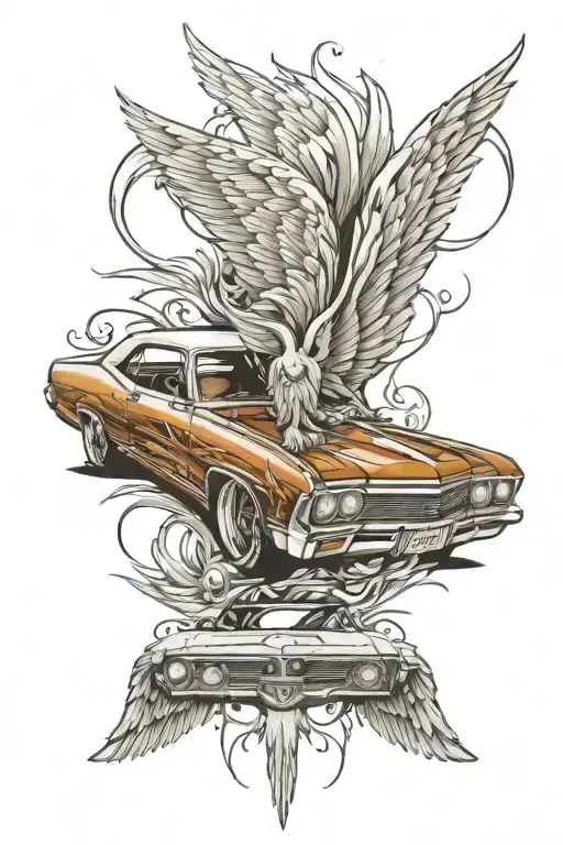 1967 Chevrolet Impala With Angel Wings
