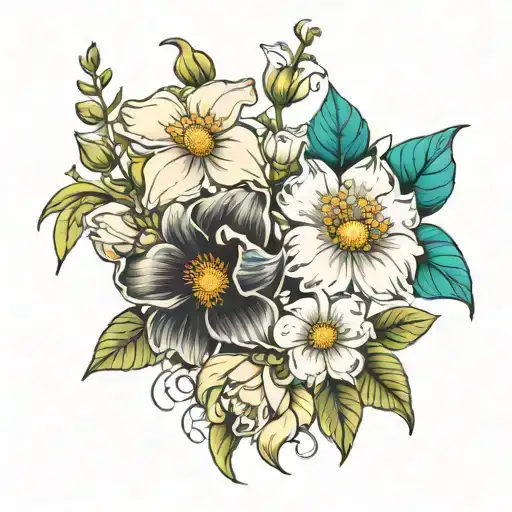 Birth Flowers For June July September And December Tattoo Design Idea