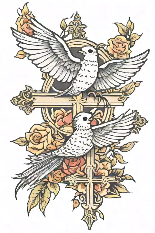 Cross And Swallow Bird