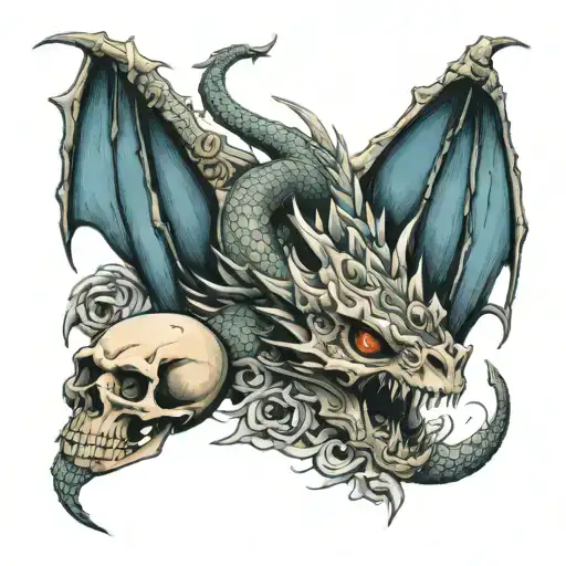 Dragon And Skulls