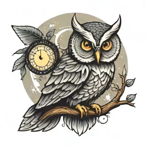 Owl With Moon Phases