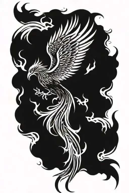 Phoenix Rising From His Ashes Symbolizing Overcoming