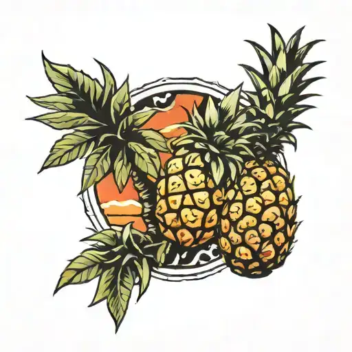 Palm Tree And Pineapple