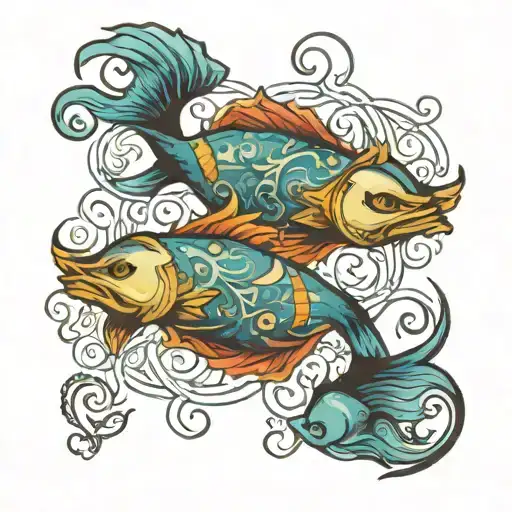 Pisces Zodiac Symbol Intertwined