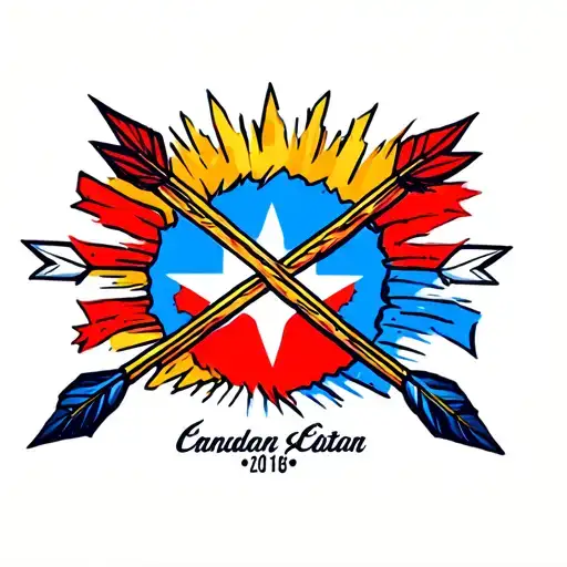 Map Of Texas With Crossed Arrows