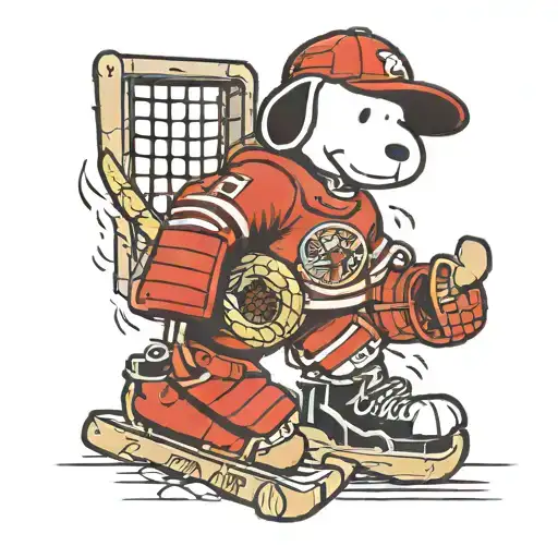 Snoopy With Hockey Goalie Gear