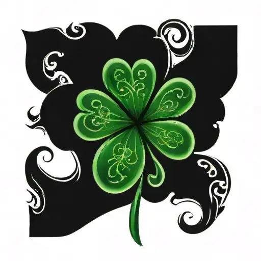 A 3 Leaf Clover With The Number 12 In Tribal Style