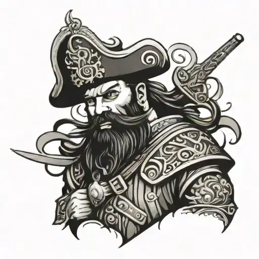 Black Beard Dressed In Battle